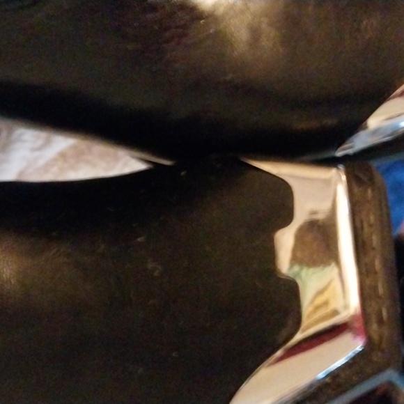 NEW! Never worn! Black Vegan Leather Silver toe Boots ! - Picture 8 of 9